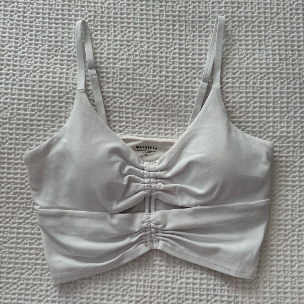 Athleta cinch longline bra white